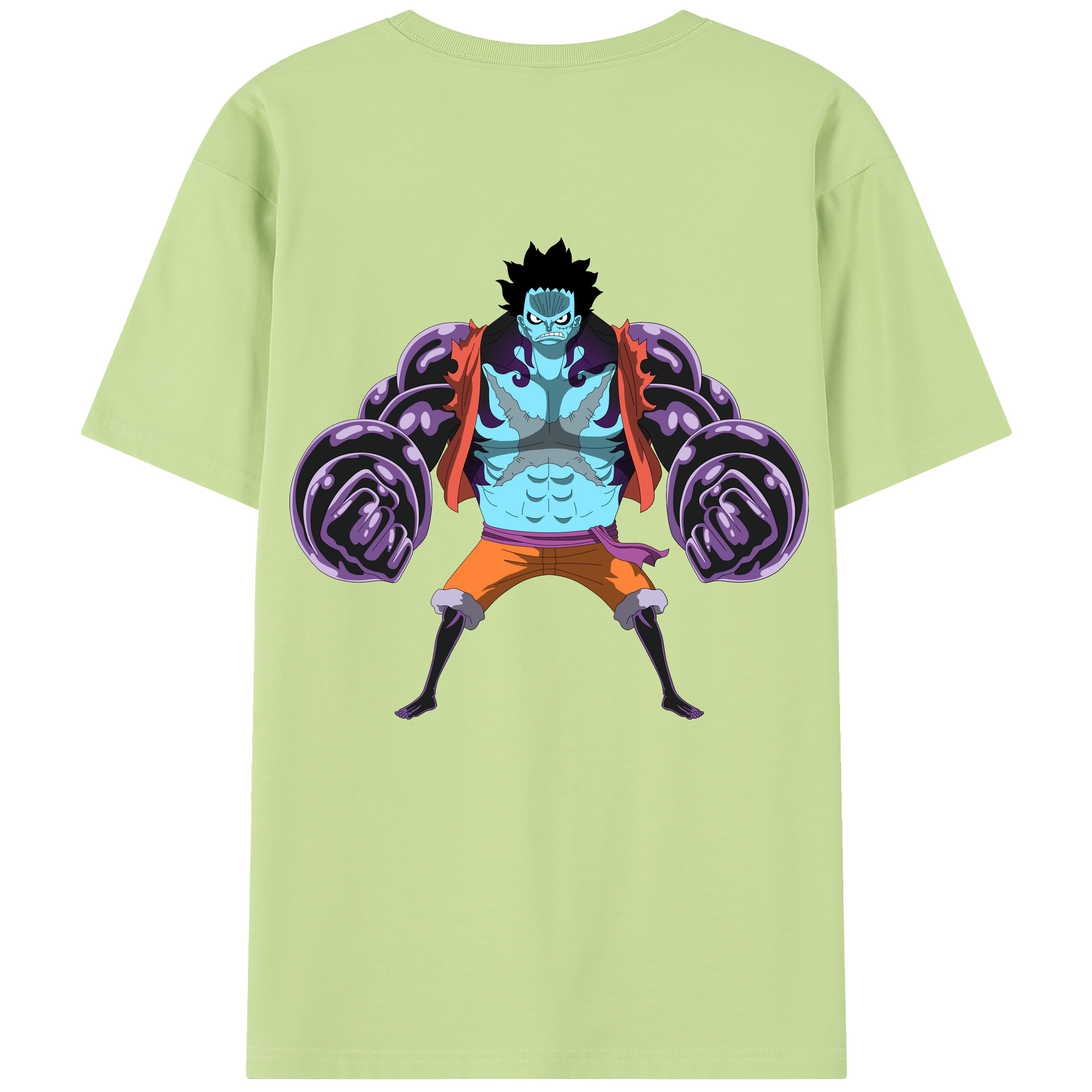 ワンピース モンキー・D・ルフィ ONE PIECE Monkey D. Luffy 綿100％半袖Tシャツ（背面プリント）
